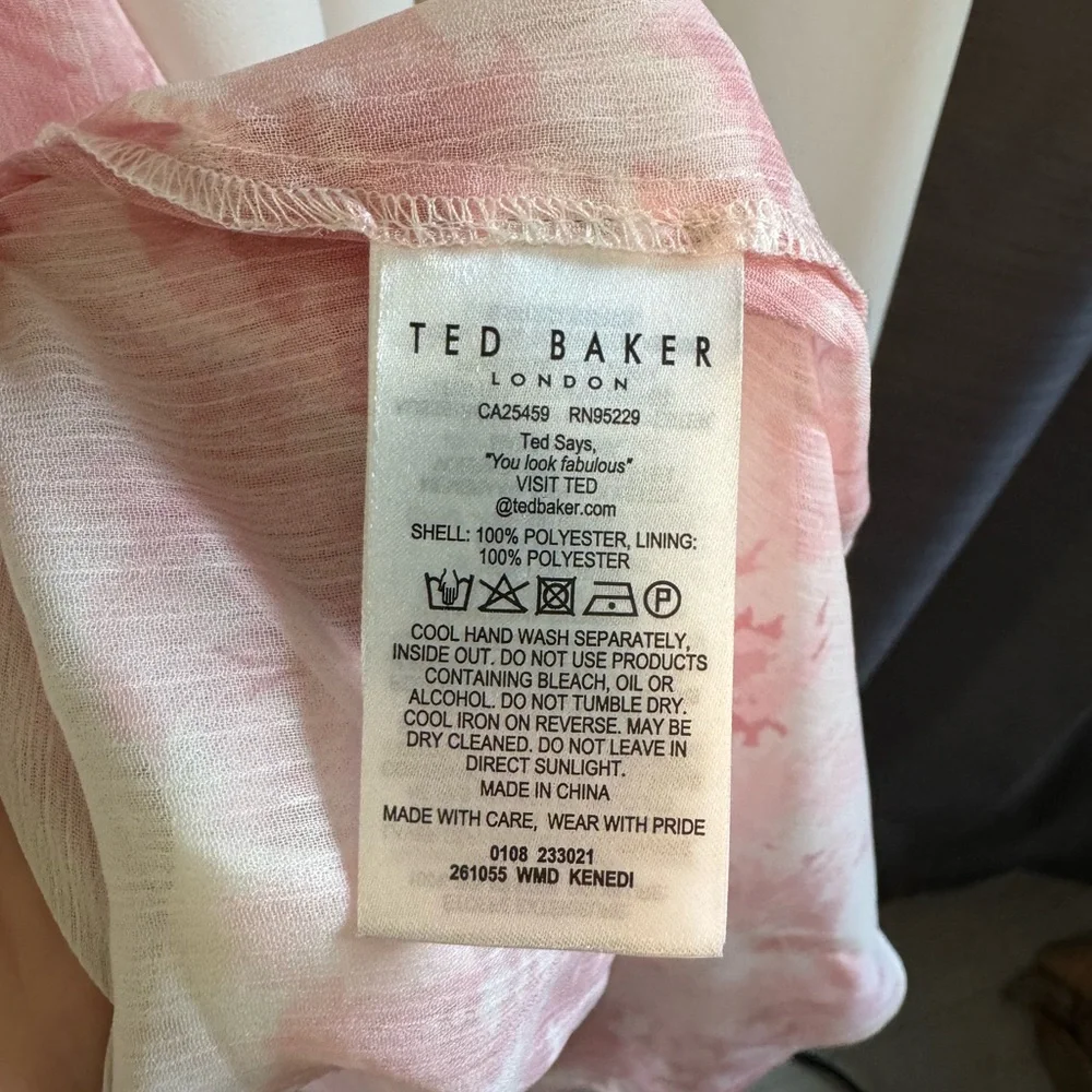 Ted Baker Kenedi Waterfall Ruffled Mini Dress with Slip Liner Size 3 (US 5/6) - Picture 8 of 9
